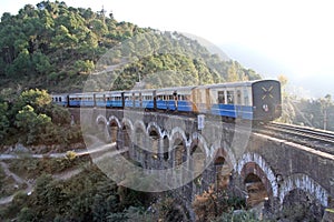 Vintage british train on himalayan terrain