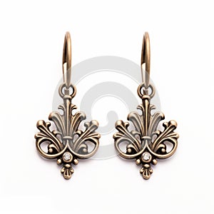Ornate Pendant Earrings With Art Nouveau Floral Motifs photo