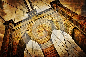 Vintage Brooklyn Bridge photo