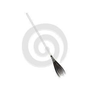 Vintage broom in black and white design