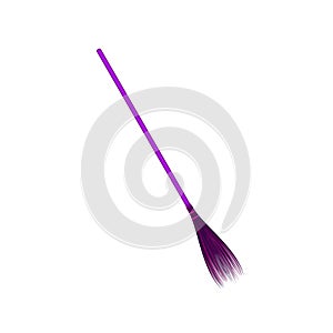 Vintage broom in purple design