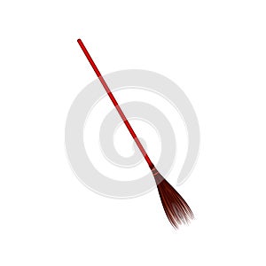 Vintage broom in red design