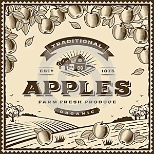 Vintage brown apples label