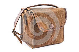 Vintage Brown Canvas Camera Bag.