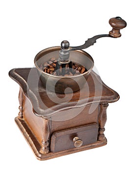 Vintage brown coffee mill