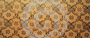 Vintage brown damask seamless pattern background