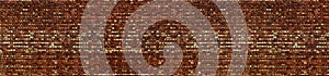 Vintage brown wash brick wall texture for design. Panoramic background for your text or image.
