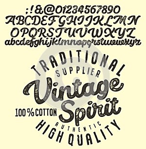 Vintage brush script lettering font