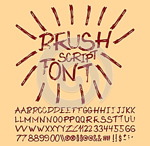 Vintage brush script lettering font