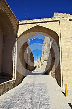 Vintage building in ancient city Yazd of Iran