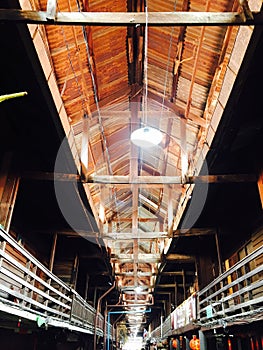 Vintage building architecture wooden ceiling design