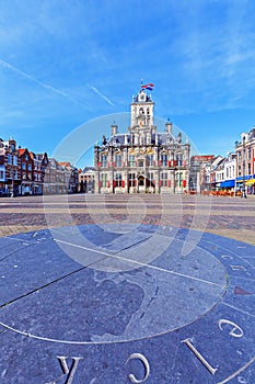 Vintage Building of City Hall, Delt, Holland