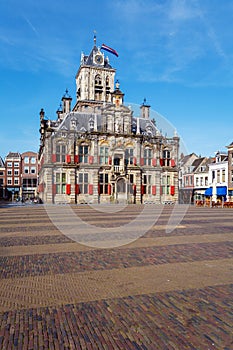 Vintage Building of City Hall, Delt, Holland