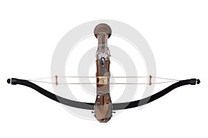 vintage bullet shooting crossbow isolated on white