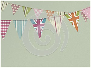 Vintage bunting retro copy space textured background