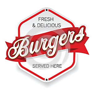 Vintage Burgers sign logo lettering