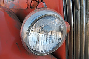 Vintage bus headlamp photo