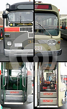 Vintage Bus montage collage