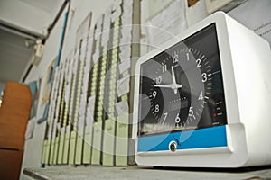 Vintage business payroll clocking system photo