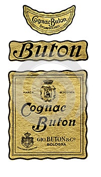 Vintage buton liqueur label