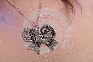 Vintage butterfly shaped necklace