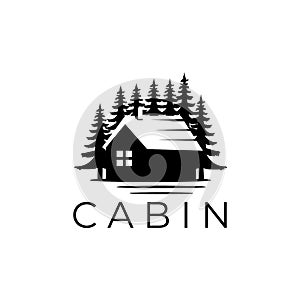 vintage cabin logo vector illustration design