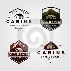 Vintage cabins logo collections vector illustration photo