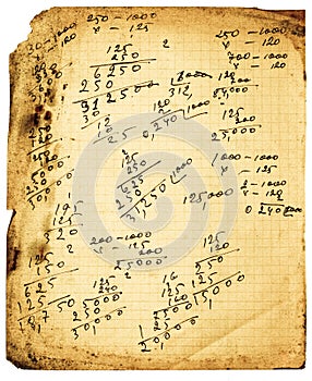 Vintage calculations photo