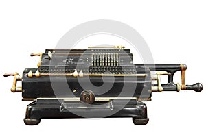 Vintage calculator with clipping path.