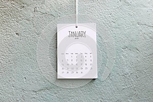 Vintage calendar January 2019 handmade hang on the wall