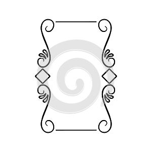 Vintage calligraphic frames vector icon. retro elegant ornamental borders illustration sign. old mirror Symbol.