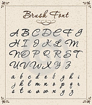 Vintage calligraphy brush font