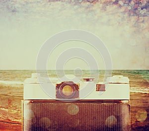 Vintage camera back view - filtered image