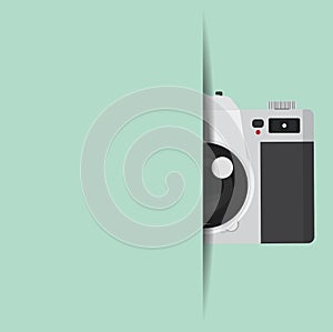 Vintage camera background with copy space