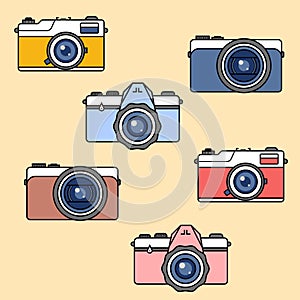 vintage camera collection vector illustration . eps.10