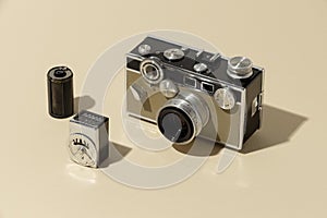 vintage camera composition. High quality photo