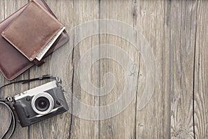 Vintage camera on a desk