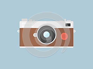 Vintage Camera Icon, flat design.