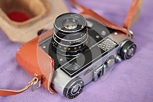 Vintage Camera in Leather Case