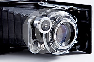 Vintage camera lens close-up photo