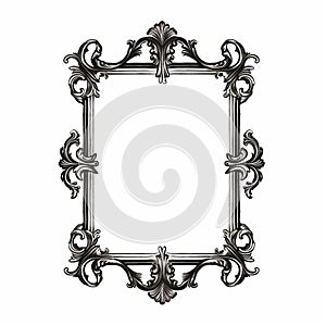 Vintage Camera Obscura Inspired Frame With Ornate Black And Silver Ornaments photo