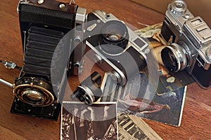 Vintage camera and retro items