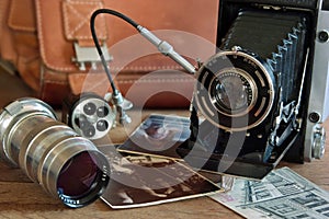 Vintage camera and retro items