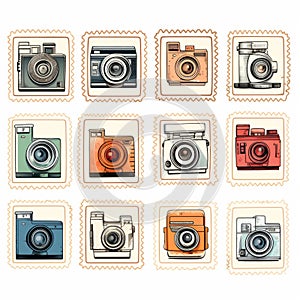 Vintage Camera Vector Icons Set 00452 - Claudia Tremblay Style