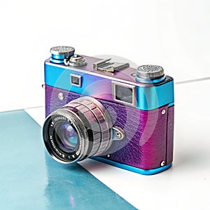 Vintage Camera in Vibrant Bold Gradient Colors photo