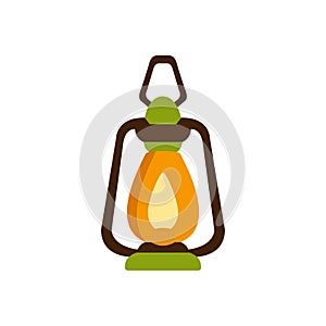 Vintage Camp LAntern, Camping And Hiking Outdoor Tourism Related Item Isolated Vector Illustration