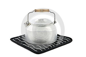 Vintage camping kettle isolated