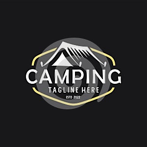 Vintage camping and outdoor adventure emblems