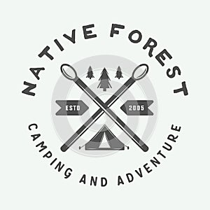 Vintage camping outdoor and adventure logo, badge, labels