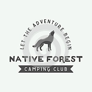 Vintage camping outdoor and adventure logo, badge, labels